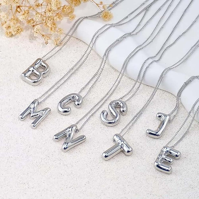 MTINEAPS Store Gold Initial Necklaces Gifts for Teen Girls Women, Teen Girl Gift Trendy Bubble Letter Pendant Necklace Jewelry Personalized Birthday Gifts for Girls Teens Women - Image 5